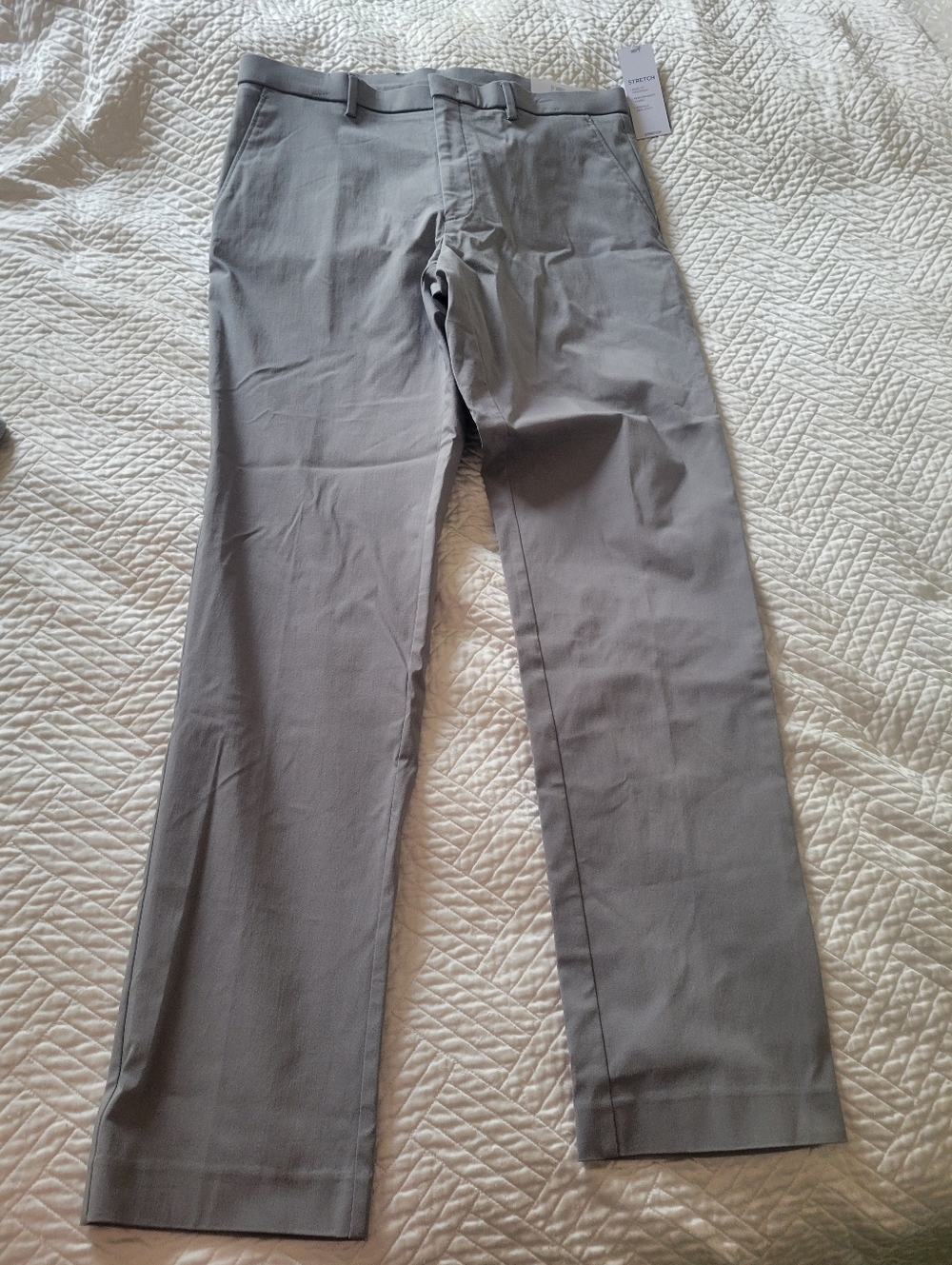 Tommy Hilfiger Stretch Dress Pants Light Grey Tailored 35x34 NWT - Picture 6 of 7